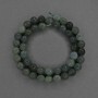 Faceted Green Jasper Beads, 8 mm diameter, on thread, length 37 cm ±