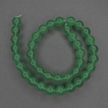 Chrysoprase Beads, Smooth Sphere, 10 mm Diameter, on Thread, 38 cm Long