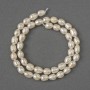 Natural freshwater pearl beads, oval 8×6 mm, length 35 cm, on a thread