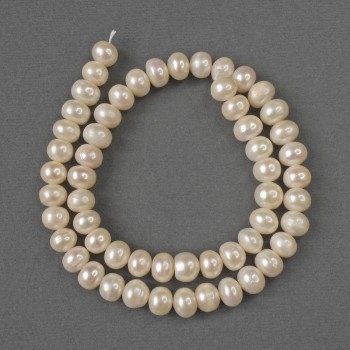 Natural freshwater pearl beads 8x6 mm, 37 cm long, on a thread
