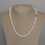 Necklace of natural freshwater pearls 8x7 mm, length 46 cm, with a clasp