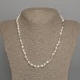 Necklace of natural freshwater oval pearls, diameter 7.5–8×5 mm, length about 46 cm, with clasp