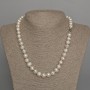 Necklace of natural oval freshwater pearls, diameter 8.5-9x8 mm, length 46 cm, with clasp