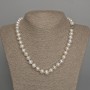 Oval Natural Freshwater Pearl Necklace, 10x9 mm diameter, 46 cm long, with a clasp