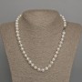 Oval natural freshwater pearl necklace, 10x8 mm diameter, 46 cm length, with clasp