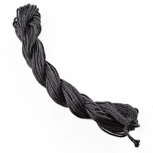 Black Shamballa cord, 5m skein, 1mm diameter
