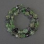 Fluorite beads, faceted, 12x10mm on thread