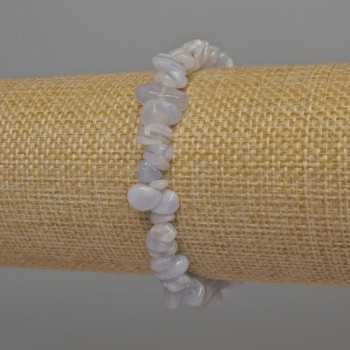 Blue Agate Chip Stretch Bracelet, diameter 8–10×2–4 mm, length 18 mm