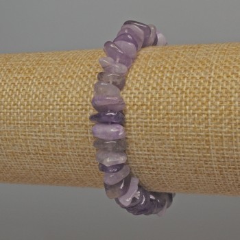 Amethyst Chip Bracelet on Stretch Base, diameter 8-12×4 mm ±, length 18 mm ±