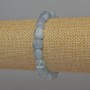 Aquamarine faceted bracelet, 9x7 mm diameter, 18 mm length, stretch