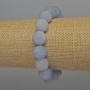 Aquamarine Bracelet with Smooth Beads, 12 mm Diameter, 18 mm Length, Stretch