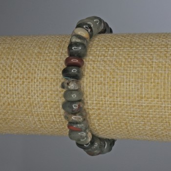 Jasper Tumbled Bracelet, Bead Diameter 10x5 mm ±, Length 18 mm ± Stretch