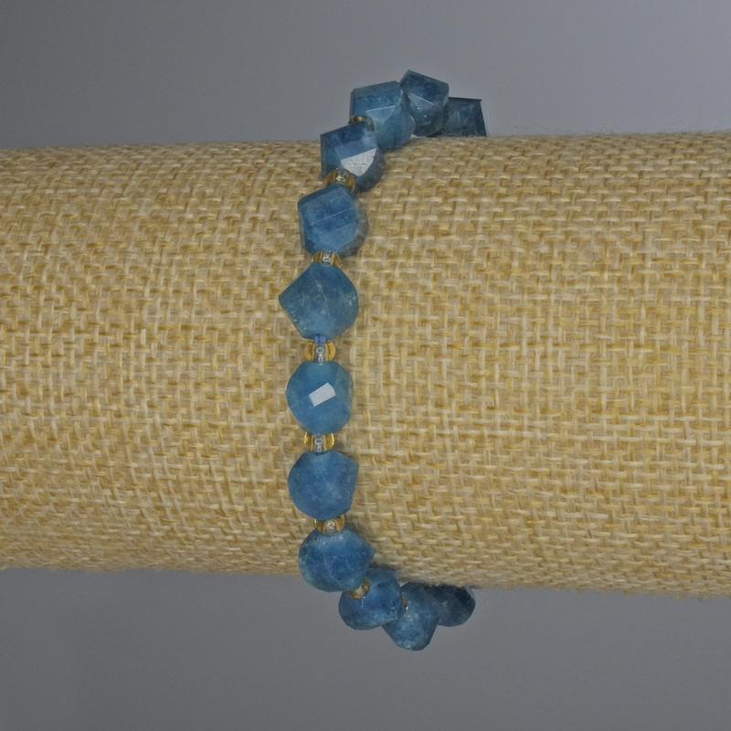 Faceted Apatite Bracelet, Diamond-Shaped