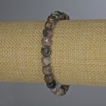 Petersite bracelet, faceted cube, diameter 7x7 mm, length 18 mm, stretch