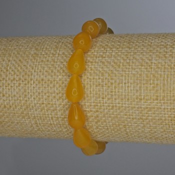 Citrine teardrop bracelet 12x8 mm, length 18 mm, stretch