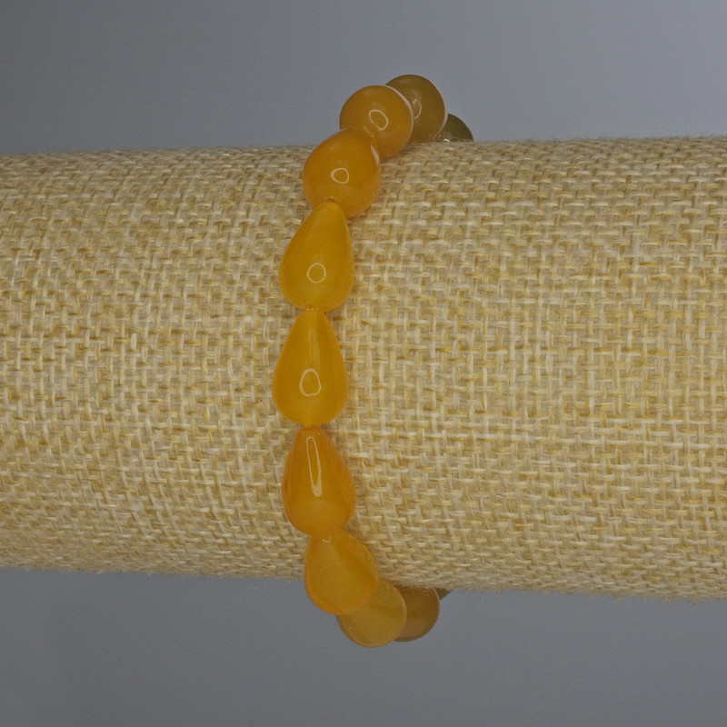 Citrine teardrop bracelet 12x8 mm, length 18 mm, stretch