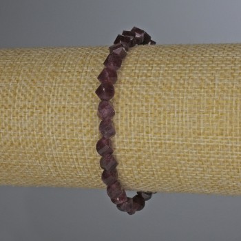 Tourmaline Bracelet Faceted Diamond-Shaped Beads, 6x5 mm Diameter, 18 mm Length, Elastic