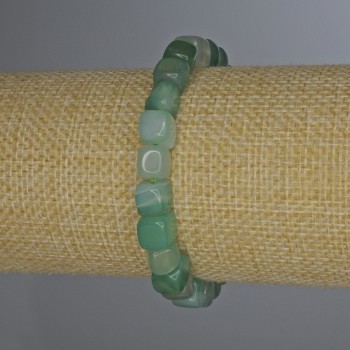 Agate Cube Bracelet 7x7mm, Length 18mm, Stretch