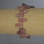 Bracelet Strawberry Quartz, tumbled, diameter 12–16×8–12 mm ±, with beads, length 18 mm ± stretch