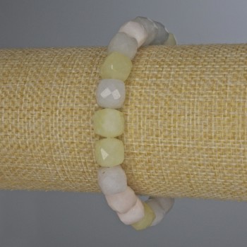 Morganite Bracelet with Faceted Cubes