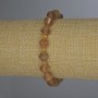 Faceted Citrine Bracelet - Diamond-Shaped, 8x8 mm, 18 mm length, with 3 mm seed beads, stretch