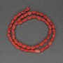 Faceted Coral Beads, 6x4 mm diameter +/- (assorted sizes), length 40 cm +/- on a thread