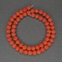 Orange Coral Beads, smooth round ball, 7 mm diameter, 40 cm length on thread