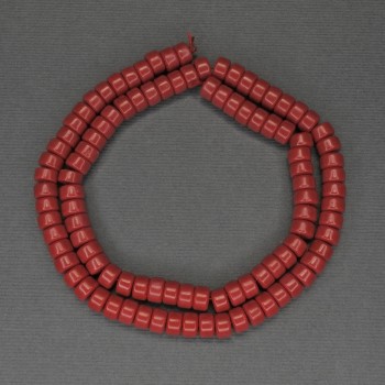 Artificial Coral Rondelle Beads, 6×4 mm, 40 cm long, on thread