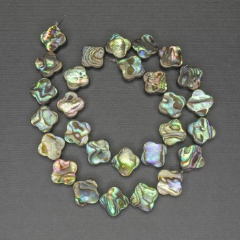 Haliotis Beads Clover, 14mm Diameter, 40cm Length on Thread