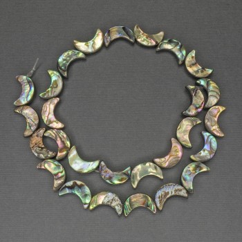 Moon-Shaped Halite Beads, 15mm Diameter, 39cm Length on Thread