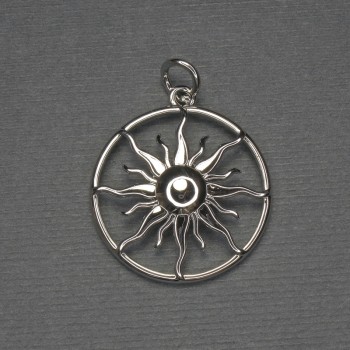 Pendant 'Star' in silver-toned metal, diameter 24 mm ±, length 30 mm ±