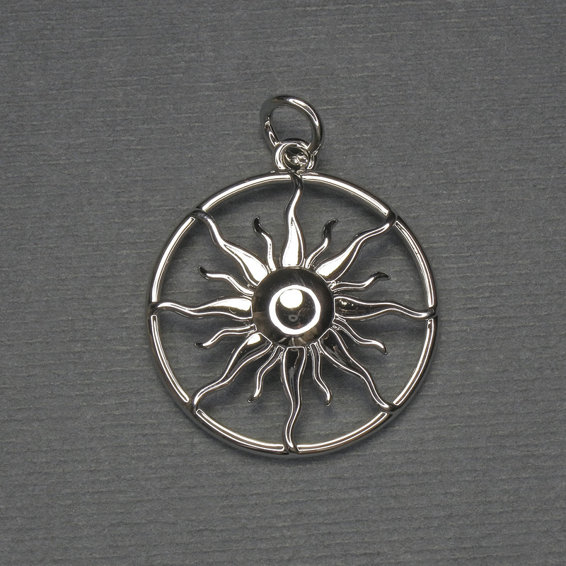 Pendant 'Star' in silver-toned metal, diameter 24 mm ±, length 30 mm ±