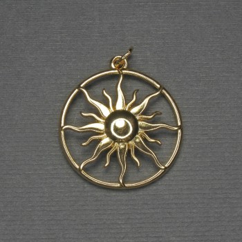 Pendant Star in golden metal, diameter 24 mm, length 30 mm