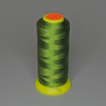 Bobbin findings: Green nylon craft thread, 0.6 mm diameter+