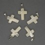 Pendant Mother-of-Pearl Cross 30x20x15 mm - silver-toned metal