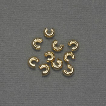Crimp bead for crimping, 6 mm diameter ± gold-tone metal finish, 10 pairs