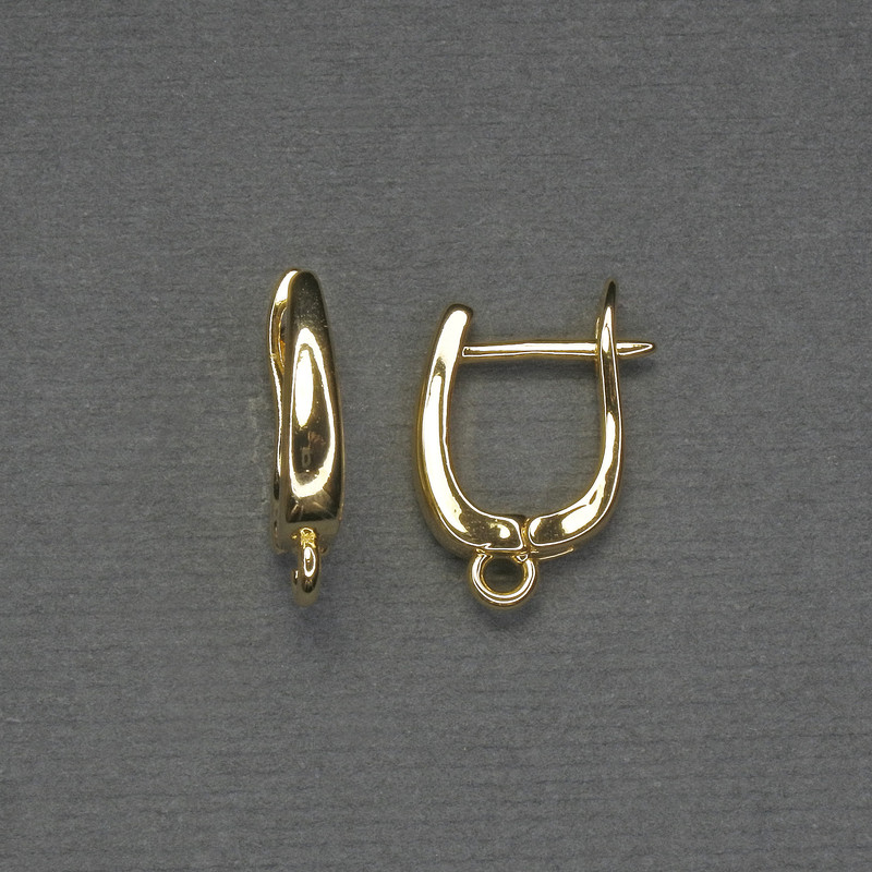 Gold-tone earring hooks 16×3 mm – pair