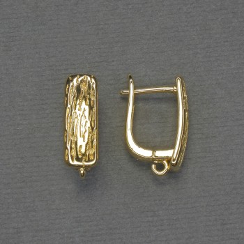 Gold-tone metal earring hooks 18×6 mm – pair