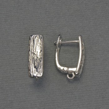 Ear wires for earrings, silver-colored metal, 18×6 mm – pair