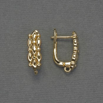 Gold-tone ear wires for earrings 18×6 mm - pair