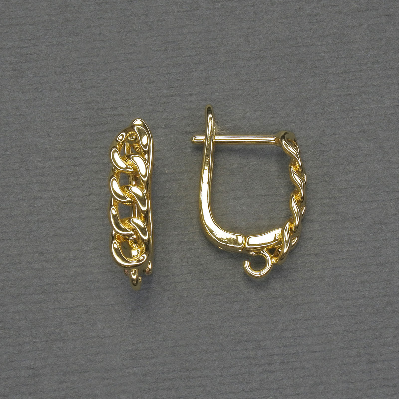 Gold-tone ear wires for earrings 18×4 mm - pair