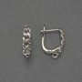 Earring hooks made of silvery metal 18×4 mm - pair