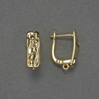 Gold-tone metal ear wires for earrings 17×6 mm - pair