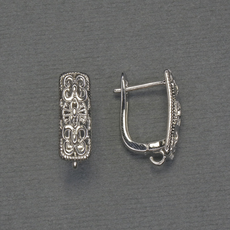 Silver-colored metal ear hooks for earrings 17×6 mm – pair