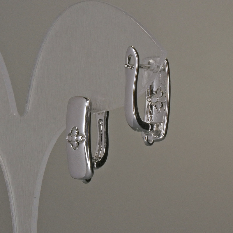 Silver-tone ear wires for earrings 17×6 mm - pair