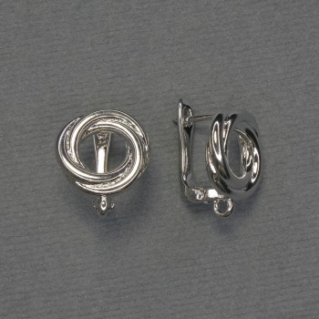 Ear hooks for earrings, silver-colored metal, 13×16 mm – pair