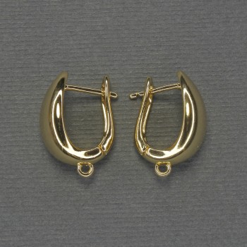 Gold-tone metal ear wires 18×10 mm – pair