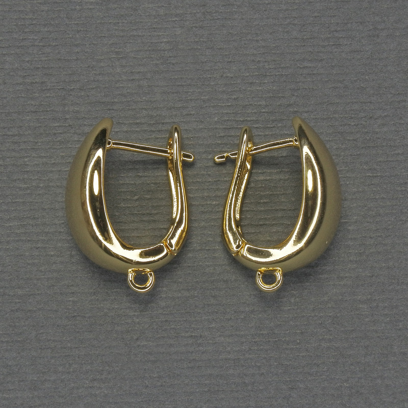 Gold-tone metal ear wires 18×10 mm – pair