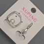 Xuping Earrings with Mallorca Bead, 6 mm Diameter ±, 18 mm Length ±, Rhodium-plated
