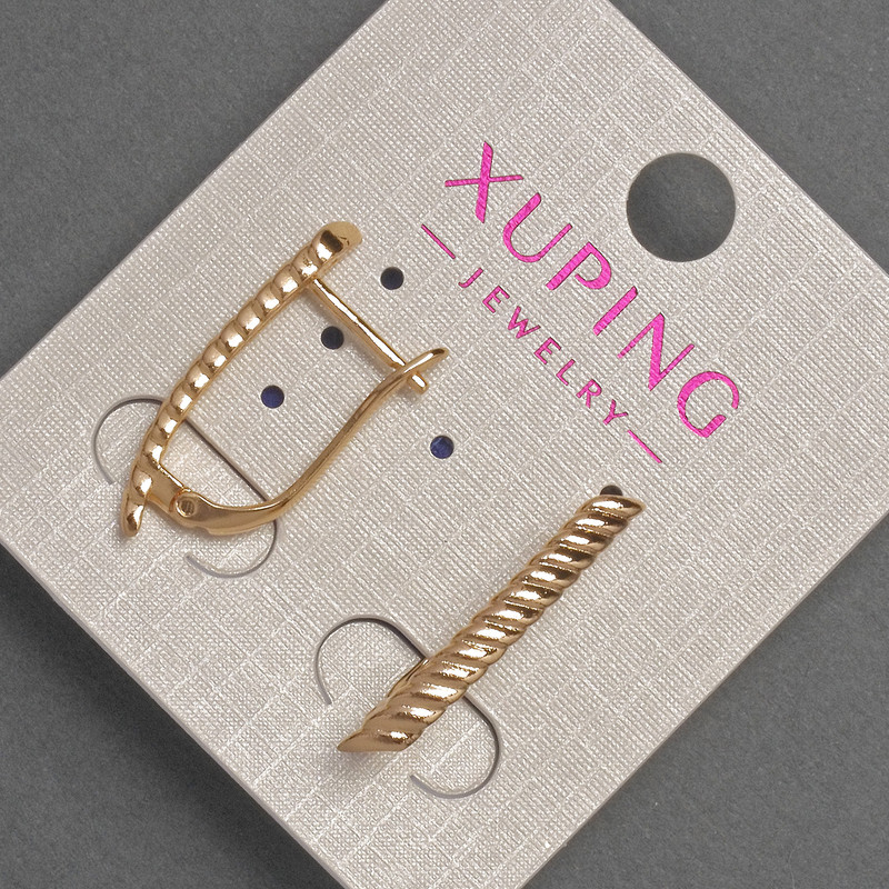 Earrings Xuping, diameter about 3 mm, length about 24 mm, 18K gold plating